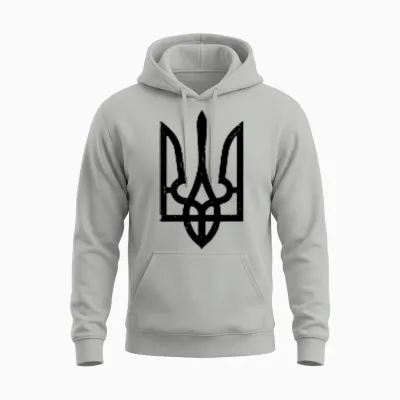 Ukrainian Trident Symbol - Ukraine Tryzub T-Shirt, Blue Unisex Hoodie - Ash