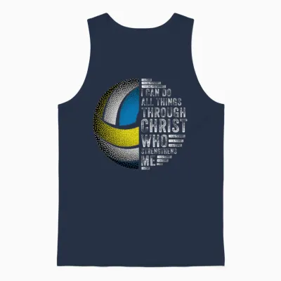 I Can Do All Things Through Volleyball Unisex Tank Top - Navy