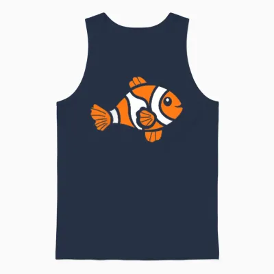 Funny Clown Fish Simple Little Cute Clown Fish Unisex Tank Top - Navy