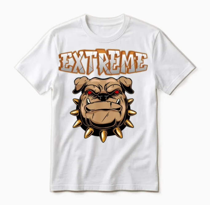 Extreme Bulldog. Unisex T-Shirt in White