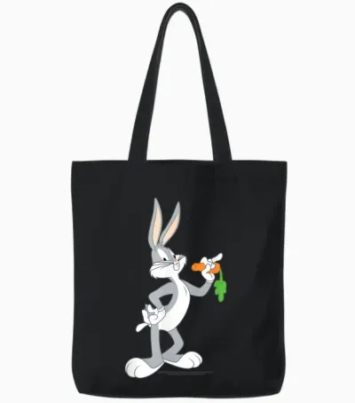 Looney Tunes Bugs Bunny Isst Eine Karotte Tote Bags - Black