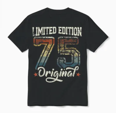 51. Geburtstag Mann Frau 51 Jahre Deko 1975 Geschenk Lustig Unisex T-Shirt - Black