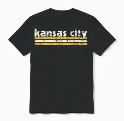 Kc Tee Kansas City Retro Vintage Distressed 3 Stripes Red Kc Unisex T-Shirt - Black