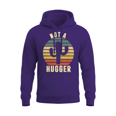 Not a Hugger Retro Funny Unisex Hoodie - Purple