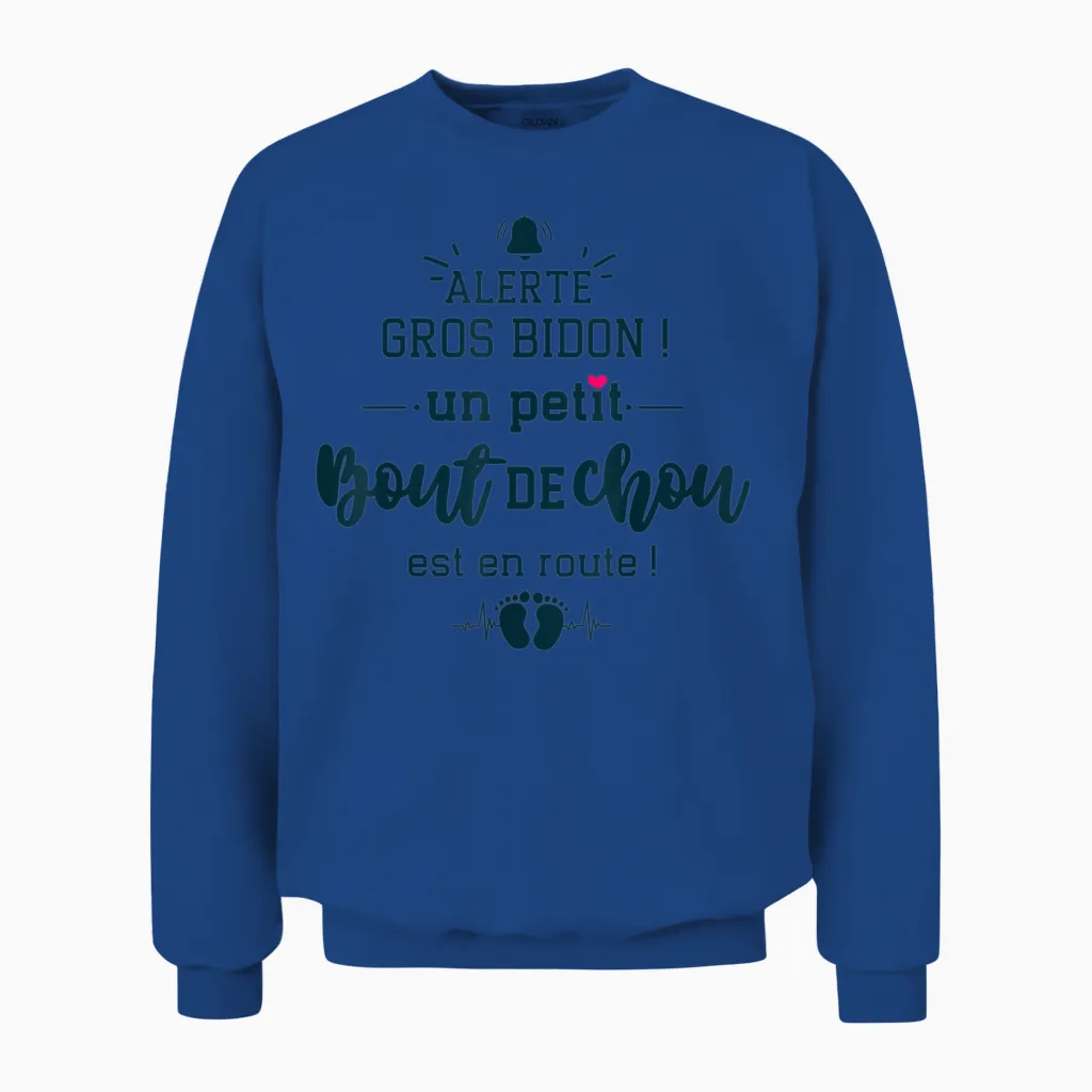 Future Maman 2025 Announcement Pregnant Woman Baby En Route T-Shirt, White, S Unisex Sweatshirt in Royal