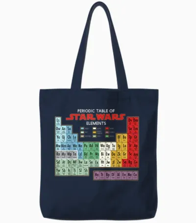 Men's Star Wars Periodic Table of Elements Graphic T-Shirt Xl Asphalt Tote Bags - Navy