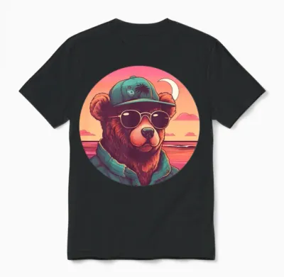 Style Bear Lovers Retro Unisex T-Shirt - Black