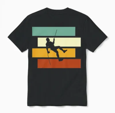 Climbing Retro Unisex T-Shirt - Black