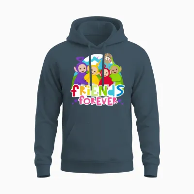 Teletubbies Friends Forever Cute Friendship Design Unisex Hoodie - Dark Heather