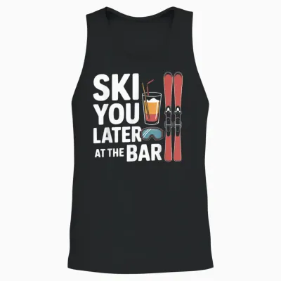 Après Ski Party Ski You Later at the Bar Skier Outfit Unisex Tank Top - Black