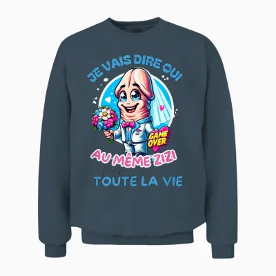 Original Evjf Enterrement Vie Jeune Fille Même Zizi Humour T-Shirt, White, S Unisex Sweatshirt - Dark Heather