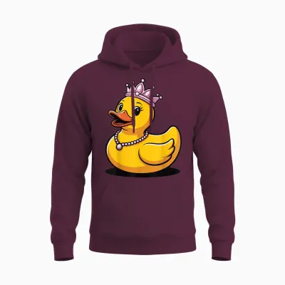 Canard En Caoutchouc Princesse Couronne Couronne Unisex Hoodie - Maroon