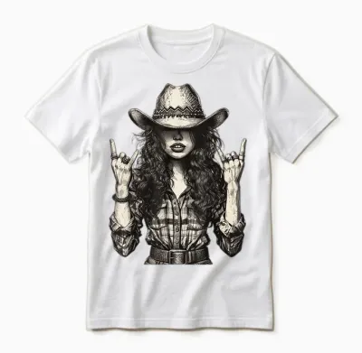 Cowgirl Plaid Shirt Western Cowboy Texas Women Sassy Country T-Shirt, Black, S Unisex T-Shirt - White