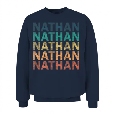 Nathan Name T Shirt - Nathan Vintage Retro Name Gi Unisex Sweatshirt - Navy