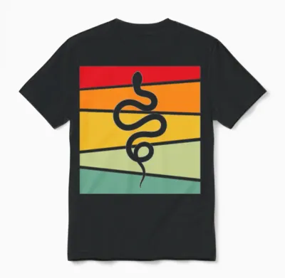 Snake Retro Unisex T-Shirt - Black