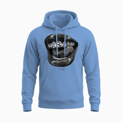 Extrabright Grillz T-Shirt, Men & Women, Unisex Adult & Children, Black, S, Classic, Streetwear, Plain, Pull-On, 1 Count, 0 Pockets, Stretchable, Unique Design, Spring & Summer Unisex Hoodie - Carolina Blue