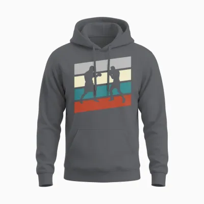 Boxer Retro Unisex Hoodie - Charcoal