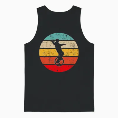 Unicycle Retro Unisex Tank Top - Black