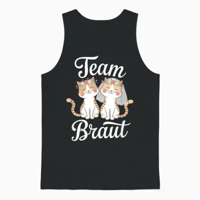 Team Braut Lustiges Katzen Jga Hochzeit Unisex Tank Top - Black