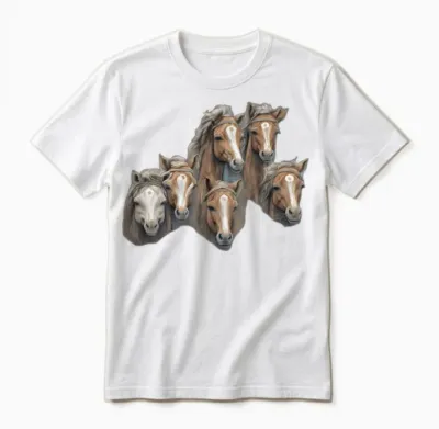 Six Beautiful Horses Unisex T-Shirt - White