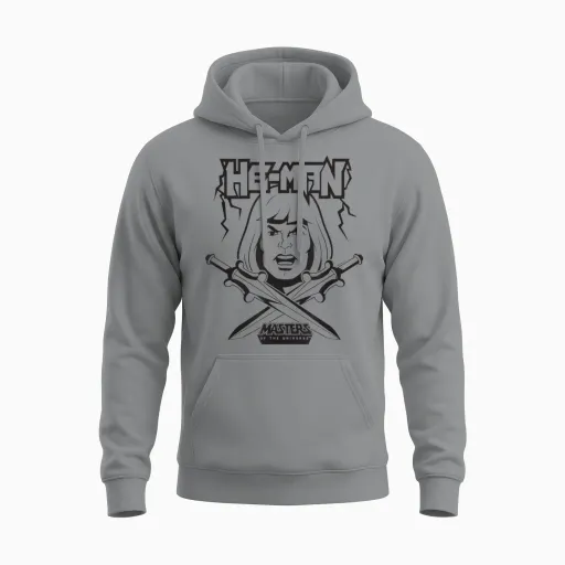 Meister Des Universums He-Man Schwarz Und Weiß Unisex Hoodie in Sport Grey