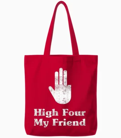 High Four My Friend Amputee Hands Limb Amputation Tote Bags - Red