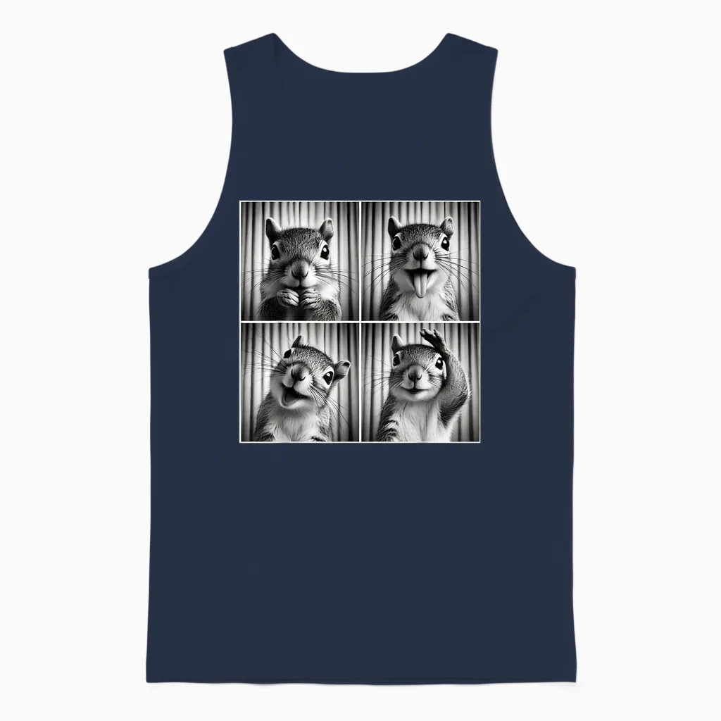 Süßes Eichhörnchen-Selfie-Foto, Lustig, Fotokabine, Eichhörnchen-Liebhaber Unisex Tank Top in Navy