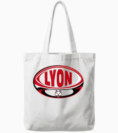 Rugby Lou Edition Supporter Man Woman Child T-Shirt, Black, S Tote Bags - White