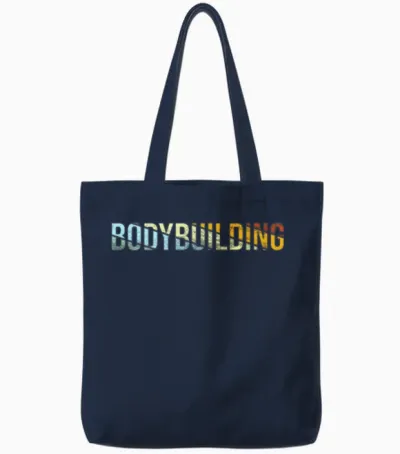 Body Building Retro Tote Bags - Navy