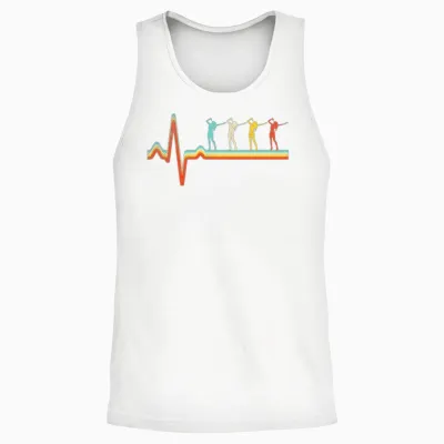 Singing Retro Heartbeat Unisex Tank Top - White