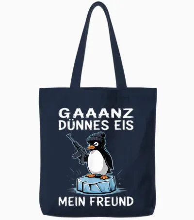 Pinguin Ganz Dünnes Eis Tote Bags - Navy
