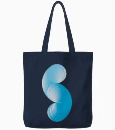 Worm Cotton Logo Funny Tote Bags - Navy