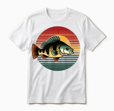 Perch Retro on a Retro Sunset Unisex T-Shirt - White