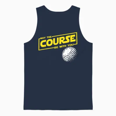 May the Course Be Funny Golf with You Unisex Tank Top - Navy