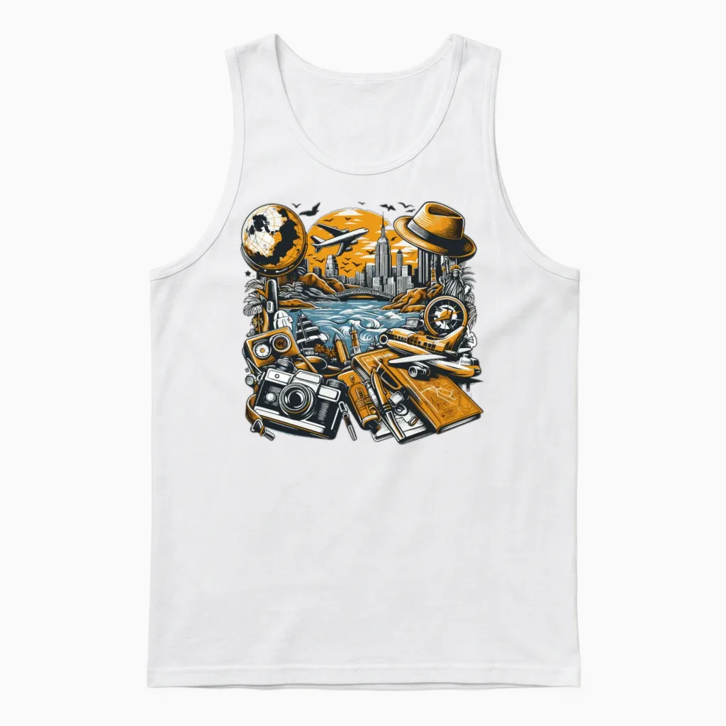 Travel, Travel Lover Unisex Tank Top in White