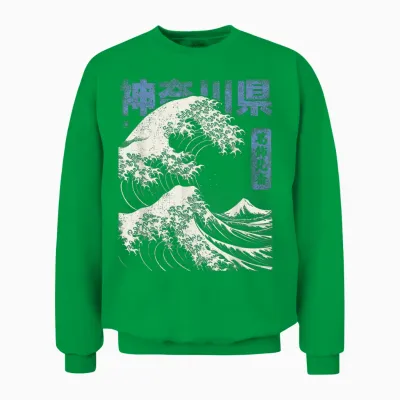 Hokusai Ukiyo-E Japan Honshu Japanische Welle Vor Kanagawa Unisex Sweatshirt - Irish Green