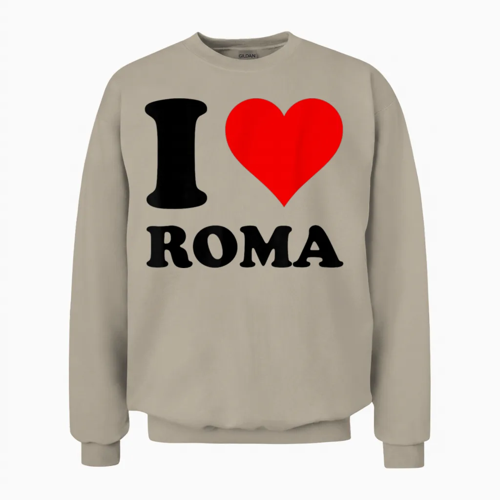 Rotes Herz Ich Liebe Roma Unisex Sweatshirt in Sand