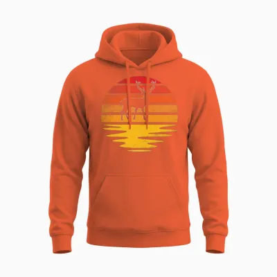 Deer Retro Unisex Hoodie - Orange