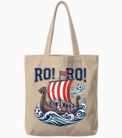 Funny Ro Ro Norway Viking Soccer Norwegian Viking Heritage Tote Bags - Natural