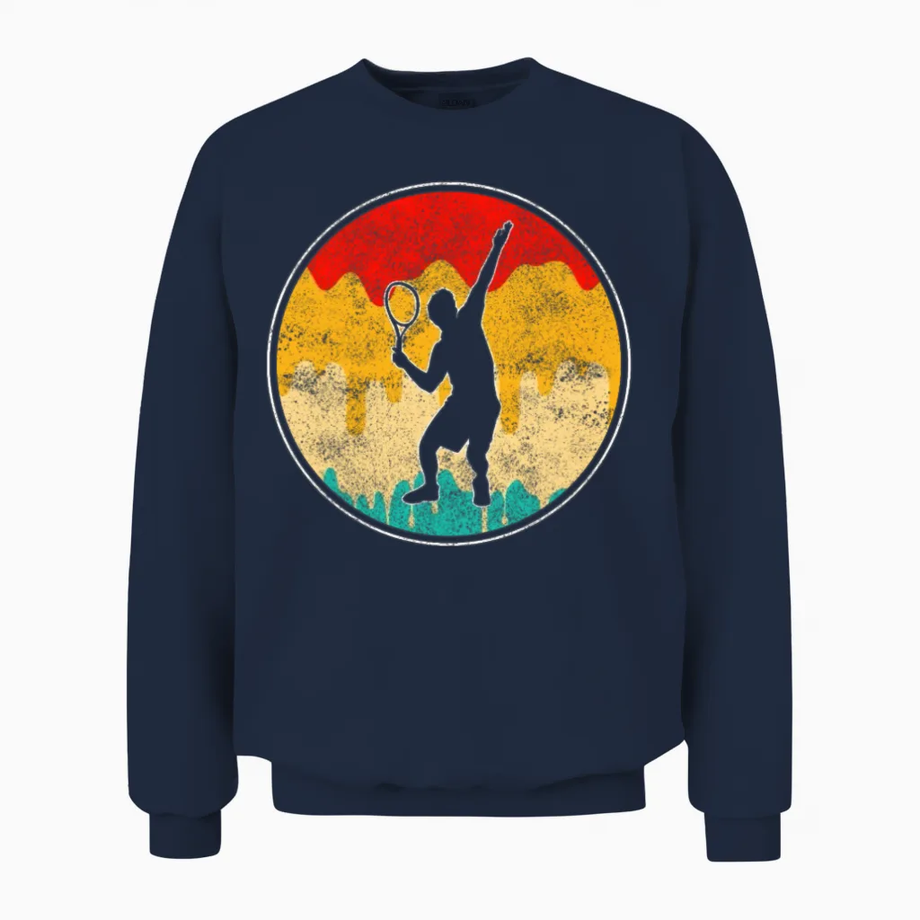 Tennis Retro Unisex Sweatshirt in Navy