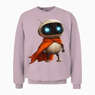 Petit Robot Mignon Déguisé En Super-Héros Unisex Sweatshirt - Light Pink