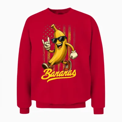 Funny Bananas Proud Name Retro American Flag Bananas Lover Unisex Sweatshirt - Red