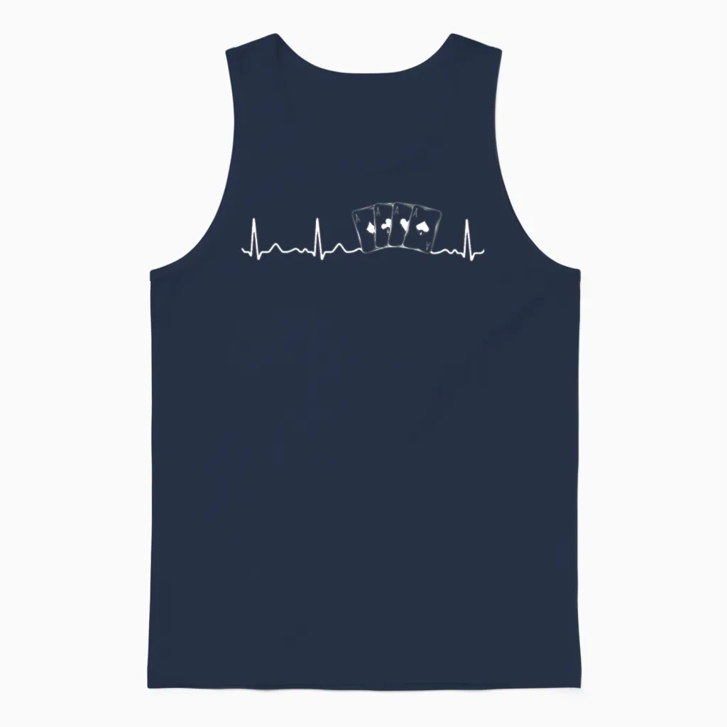 Poker Unisex Tank Top in Navy