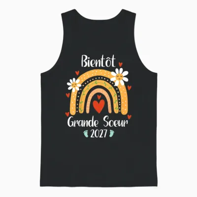 Enfant Future Grande Sœur 2027 Je Vais être Grande Soeur 2027 Unisex Tank Top - Black