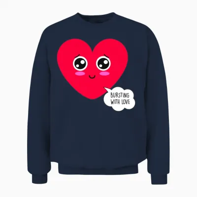 Love Burst Funny Valentines Day Unisex Sweatshirt - Navy