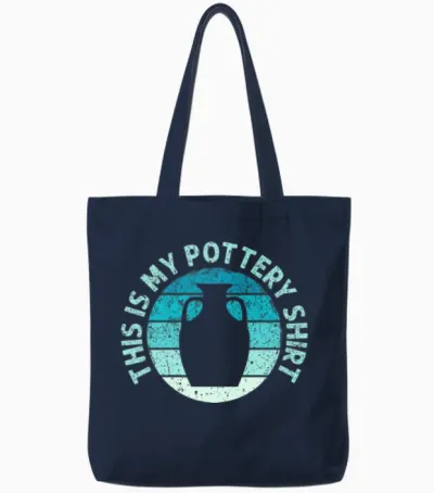 Pottery Funny Tote Bags - Navy