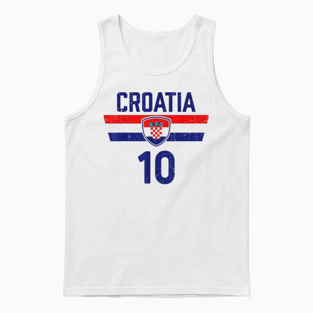 Croatia Tshirt Hrvatska Flag Zagreb Croatian Jersey Retro Unisex Tank Top in White