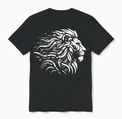 Lion Head Robotics Mech Sci-Fi Cyberpunk Unisex T-Shirt - Black