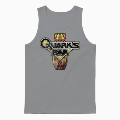 Star Trek Ds9 Quark's Bar Vintage Graphic Logo Unisex Tank Top - Sport Grey