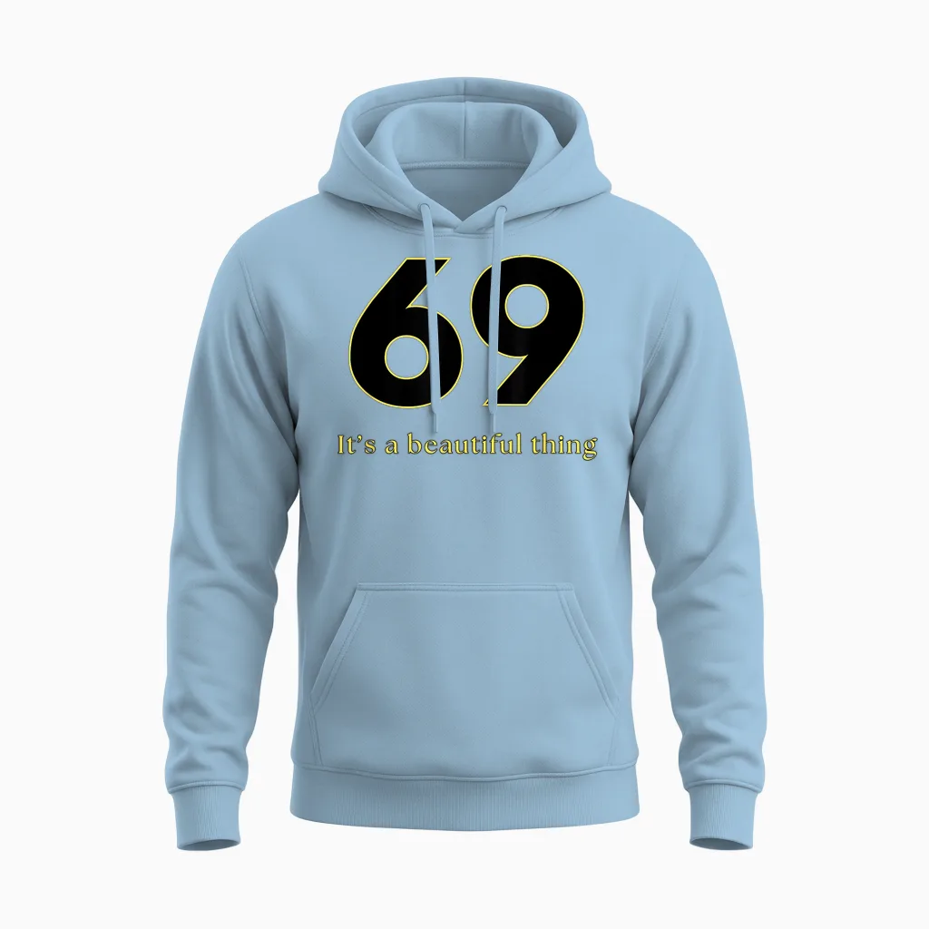 Funny Sex Quote Gifts - 69 Sex Positions T-Shirt, Black, S Unisex Hoodie in Light Blue